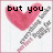 Pixelated pink heart with gray splatter effects and black text reading 'but you' on left , 'are.' on right