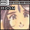 Animated pixel art of a character's face with changing eye expressions, labeled 'MOON' in blocky text above each frame.