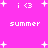 Pixelated pink background with white text and star symbols arranged in a pattern