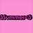 Six colored display pixelated text about summer and school, each with distinct background colors and font styles