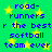 Green background with yellow stars and blue text reading "road-runners r the best softball team ever" in two identical vertical