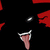 Animated sequence of a stylized face with red hair, black background, and pink tongue sticking out.