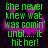 Green pixelated text reads "She never knew wat was comin' unbl..... it hit her!" over a dark background with a purple smiley face outline.
