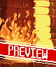 Pixel art image of a brick wall with flames and smoke, featuring a red banner reading PREVIEW in white block letters.