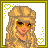 Pixel art collage of a blonde woman with sunglasses, showing head, torso, legs, and text 'hilary duff' in glitchy font.