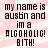 Pixelated text on a pink and white striped background with visible motion blur in the top-left corner.