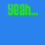 Green pixelated text on blue background cycles through multiple variations of 'yeah...' and 'you' with partial words like 'your', 'youn', 'funny', and 'my'.