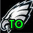 A four- displays a silver eagle head icon with green text reading 'TO THE SUPER BOWL!' across the