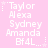 Pink background with white text listing names and a code, surrounded by small star symbols in static arrangement.