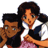 A 48x48 pixel animated contact sheet showing two frames of a Neon Genesis Evangelion-themed buddy icon with characters Asuka Langley Soryu and Shinji Ikari on the left, and "Anime IM" text logo on the right against black background.