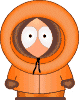 Four of a cartoon character in an orange hooded jacket with brown accents, showing facial expression changes