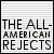 A 3x3 contact sheet of animated frames from an AIM buddy icon featuring members of The All-American Rejects band, with text labels and character portraits in a pixelated style.