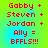 Four identical display red pixelated text on a green-to-blue gradient background with no visible animation changes