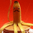Animated icon of a banana character with mustache, yellow tentacles, and brown base against red background.