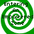 Green and white spiral pattern with text "Entering An Empowered Zone" arranged in a