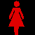 Red pixelated female figure icon next to red U-shaped magnet with white ends, below red text reading chick magnet on black background.