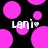 Pixelated pink circles float on black background with 'Lani' text and small checkered icon.