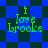 Green text reading 'i love brooke' on a blue and dark green checkered background with animated shifting patterns.