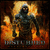 A pixelated static image shows a hooded figure in dark armor standing amid flames with a halo-like glow behind the head, text below reads 'TRUST ME' in blocky letters.