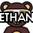 Brown bear icon with light brown inner ears and nose, wearing white-framed sunglasses; text 'ETHAN' partially visible on left side.