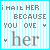 A 6-frame animated contact sheet showing a pixelated text-based icon with changing letters and small heart symbols on a light blue striped background.