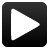 Black square icon with rounded corners containing a light gray right-pointing triangle on a dark gray gradient background.
