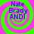 Four identical display blue text 'Nate Brady ANDI' over a green and pink spiral background with no visible animation changes