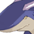 Pixelated static icon showing a partial view of an anime-style character with blue hair and beige clothing against white background.