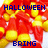 Animated sequence of Halloween-themed candy corn with changing text overlays.