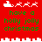 Red pixel art icon with green text "have a holly jolly christmas" and white reindeer/sleigh silhouettes, showing animation changes in reindeer count.