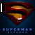 Superman logo with red and yellow 'S' shield on blue background, text 'SUPERMAN' below, and partial 'Am...' text in top-right corner.