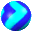 25 spherical icons with alternating blue and cyan chevron stripes, each displaying a subtle rotation animation