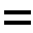 Two solid black horizontal bars centered on a light gray background, one above the other with equal spacing.