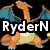 Pixelated buddy icon featuring Charizard, a blue-and-white Pokémon with wing-like appendages, and text reading "RyderN Loves" over the characters.