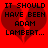 Red background with two identical broken heart shapes and black pixelated text reading "IT SHOULD HAVE BEEN ADAM LAMBERT..." in four lines.