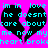 Pixelated cyan text on bright pink background with black heart shapes, repeating phrases about unrequited love and broken hearts.