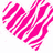 A static pixelated image of a heart shape formed by overlapping pink and white diagonal stripes on a white background.