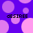 Purple background with pink and light purple circles; four instances of the word 'desiree' in black pixelated text.