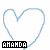 Five heart-shaped outlines in blue, red, green, pink, and cyan with black text reading AHAMDA below each on a white background.