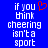 Blue background with white pixelated text reading 'if you think cheering isn't a sport' and a red heart symbol above the word 'think'.