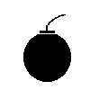 Black spherical bomb icon with a curved fuse, showing sequential animation states including unlit fuse and yellow-red sparks.