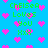 Pixelated blue background with green text reading "CHELSEA Loves You HxH" and scattered pink heart shapes.