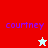 A split-screen animation shows four quadrants with the name 'courtney' in purple text; a white star appears in the top-right quadrant while a red star replaces it in the bottom-left.