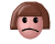 Pixelated cartoon girl with brown bob hair showing multiple facial expressions including neutral, crying, and laughing on gray background.