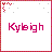Pixelated pink text 'Kyloigh' on white background with red and gray border elements.