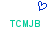 Blue pixelated heart symbol above two identical green text strings on white background.