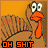 A 4x3 contact sheet of a pixelated turkey animation with orange background and "OH SHIT" text, showing frame-by-frame mouth movement across 12 sampled frames.