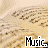 repeated text-based icons on a beige background with subtle patterns, displaying phrases like "Music," "My Life," and "My Passion" in pixelated white font with black outlines