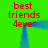 Green background with red text 'best friends 4ever' repeated in four positions, blue vertical and horizontal lines connecting the text blocks in a pattern