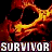 A 48x48 pixel buddy icon featuring a split design with a fiery skull on the top-left, "SURVIVOR" text below it, and "DAN" in stylized letters on a yellow background at the top-right.